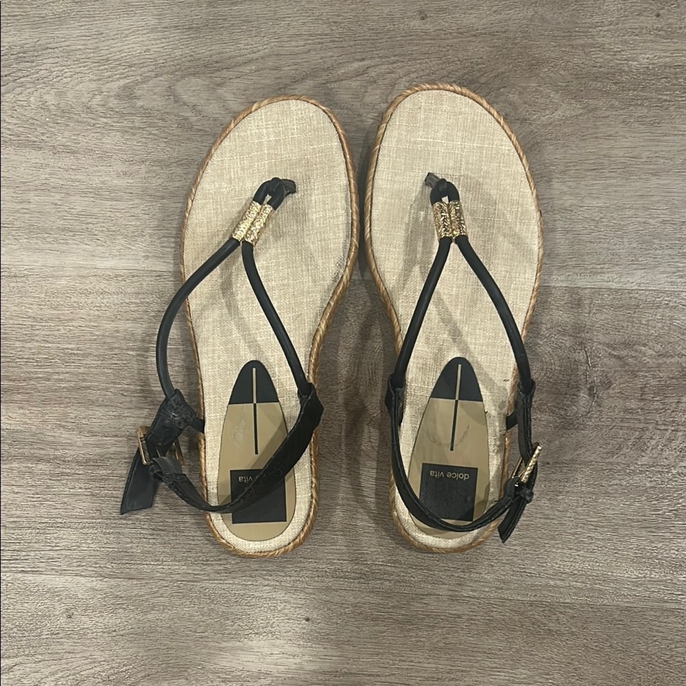Black and Gold Women's Sandals